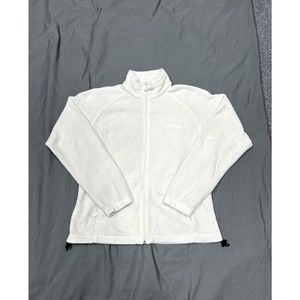 Columbia Womens Size Large Full Zip Up Long Sleeve Fleece Jacket Cream